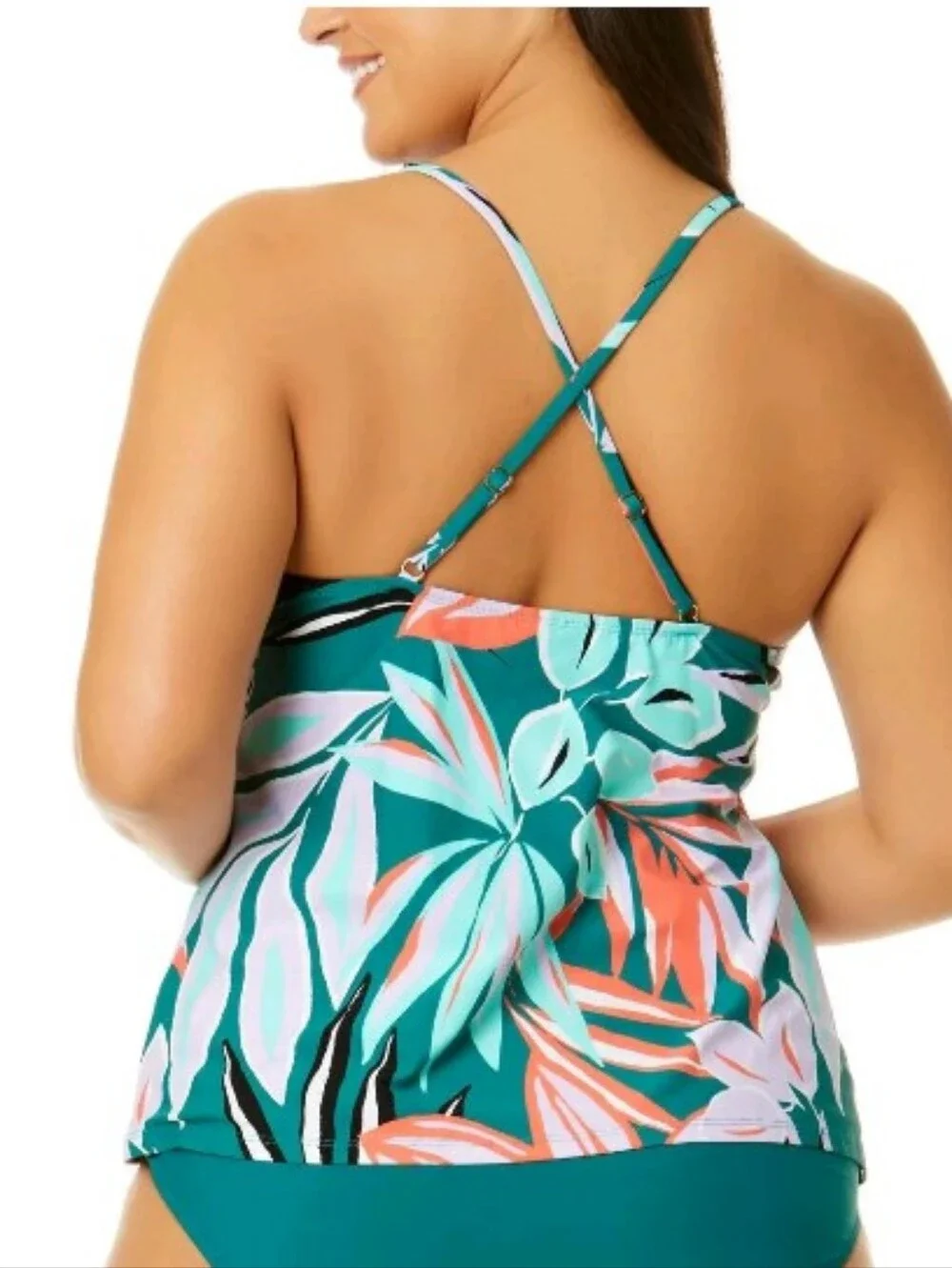 Anne Cole Easy Triangle Tankini Top Zesty Tropical XXL